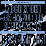Custom Black Light Blue Fluid Shapes Sublimation Soccer Uniform Jersey Custom Black Light Blue Fluid Shapes Sublimation Soccer Uniform Jersey