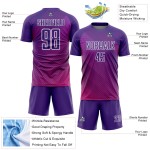 Custom Purple White Lines Sublimation Soccer Uniform Jersey Custom Purple White Lines Sublimation Soccer Uniform Jersey