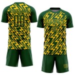 Custom Green Yellow Lightning Sublimation Soccer Uniform Jersey Custom Green Yellow Lightning Sublimation Soccer Uniform Jersey