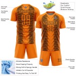 Custom Bay Orange Black Lines Sublimation Soccer Uniform Jersey Custom Bay Orange Black Lines Sublimation Soccer Uniform Jersey