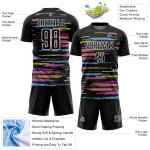 Custom Black White Lines Sublimation Soccer Uniform Jersey Custom Black White Lines Sublimation Soccer Uniform Jersey
