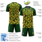 Custom Green Yellow Lightning Sublimation Soccer Uniform Jersey Custom Green Yellow Lightning Sublimation Soccer Uniform Jersey