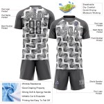 Custom Steel Gray White Lines Sublimation Soccer Uniform Jersey Custom Steel Gray White Lines Sublimation Soccer Uniform Jersey