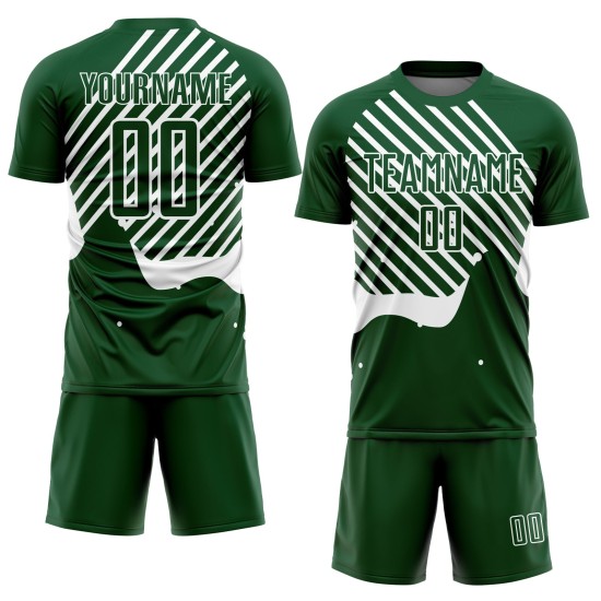 Custom Green White Lines Sublimation Soccer Uniform Jersey Custom Green White Lines Sublimation Soccer Uniform Jersey