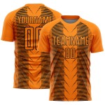 Custom Bay Orange Black Lines Sublimation Soccer Uniform Jersey Custom Bay Orange Black Lines Sublimation Soccer Uniform Jersey
