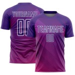Custom Purple White Lines Sublimation Soccer Uniform Jersey Custom Purple White Lines Sublimation Soccer Uniform Jersey