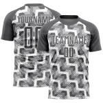 Custom Steel Gray White Lines Sublimation Soccer Uniform Jersey Custom Steel Gray White Lines Sublimation Soccer Uniform Jersey