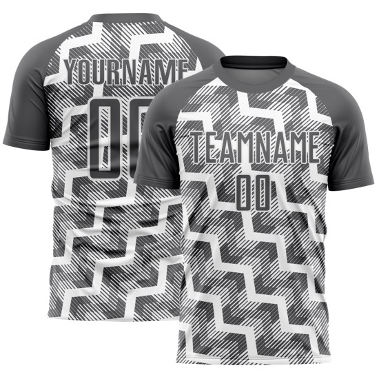Custom Steel Gray White Lines Sublimation Soccer Uniform Jersey Custom Steel Gray White Lines Sublimation Soccer Uniform Jersey