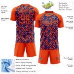 Custom Orange Royal Lightning Sublimation Soccer Uniform Jersey Custom Orange Royal Lightning Sublimation Soccer Uniform Jersey