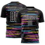 Custom Black White Lines Sublimation Soccer Uniform Jersey Custom Black White Lines Sublimation Soccer Uniform Jersey