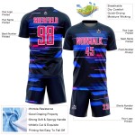 Custom Navy Pink-White Geometric Shapes Sublimation Soccer Uniform Jersey Custom Navy Pink-White Geometric Shapes Sublimation Soccer Uniform Jersey