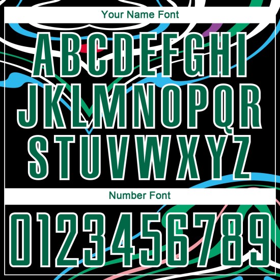 Custom Black Kelly Green-White Fluid Shapes Sublimation Soccer Uniform Jersey Custom Black Kelly Green-White Fluid Shapes Sublimation Soccer Uniform Jersey