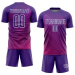Custom Purple White Lines Sublimation Soccer Uniform Jersey Custom Purple White Lines Sublimation Soccer Uniform Jersey