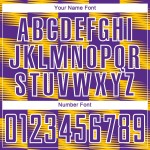 Custom Yellow Purple-White Lines Sublimation Soccer Uniform Jersey Custom Yellow Purple-White Lines Sublimation Soccer Uniform Jersey