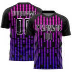Custom Black Purple-Pink Lines Sublimation Soccer Uniform Jersey Custom Black Purple-Pink Lines Sublimation Soccer Uniform Jersey