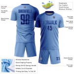 Custom Light Blue Royal Lines Sublimation Soccer Uniform Jersey Custom Light Blue Royal Lines Sublimation Soccer Uniform Jersey