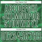 Custom Kelly Green White Geometric Shapes Sublimation Soccer Uniform Jersey Custom Kelly Green White Geometric Shapes Sublimation Soccer Uniform Jersey