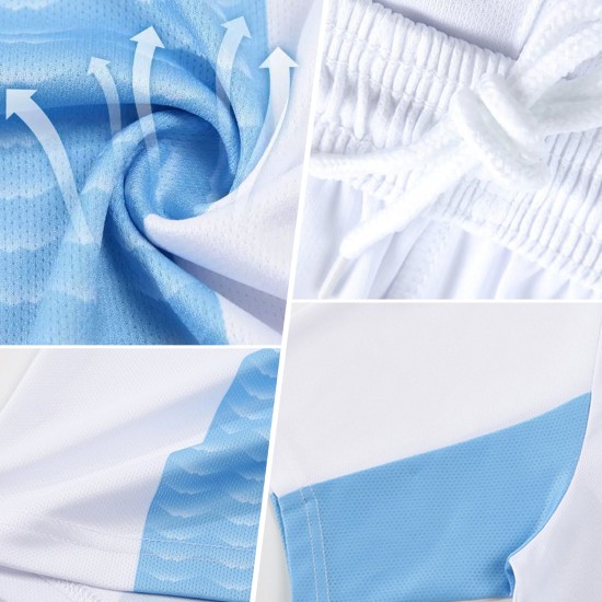 Custom Light Blue Royal-White Abstract Stripes Sublimation Soccer Uniform Jersey Custom Light Blue Royal-White Abstract Stripes Sublimation Soccer Uniform Jersey