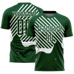 Custom Green White Lines Sublimation Soccer Uniform Jersey Custom Green White Lines Sublimation Soccer Uniform Jersey