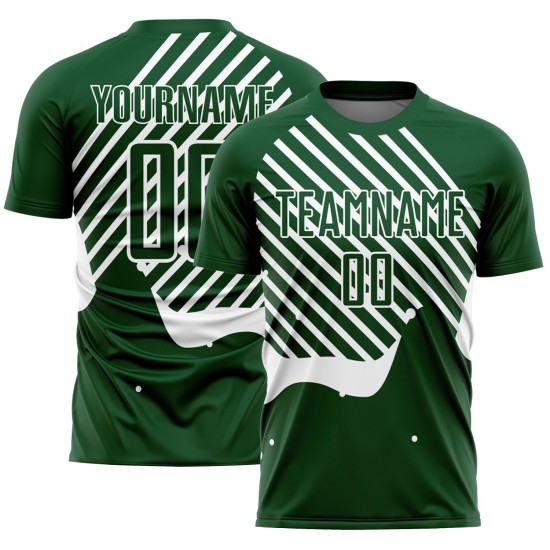 Custom Green White Lines Sublimation Soccer Uniform Jersey Custom Green White Lines Sublimation Soccer Uniform Jersey