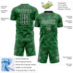 Custom Kelly Green White Geometric Shapes Sublimation Soccer Uniform Jersey Custom Kelly Green White Geometric Shapes Sublimation Soccer Uniform Jersey
